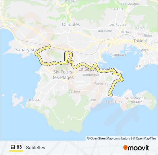 Mapa de 83 de autobús