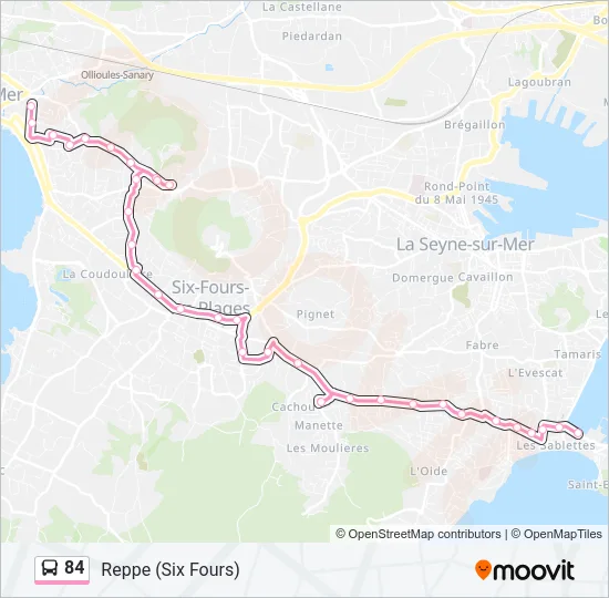 84 Bus Line Map