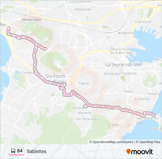 84 Bus Line Map