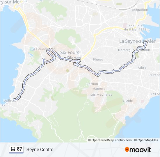 Mapa de 87 de autobús