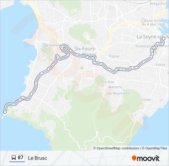 87 Bus Line Map