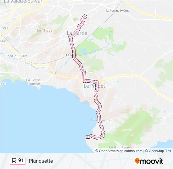91 Bus Line Map