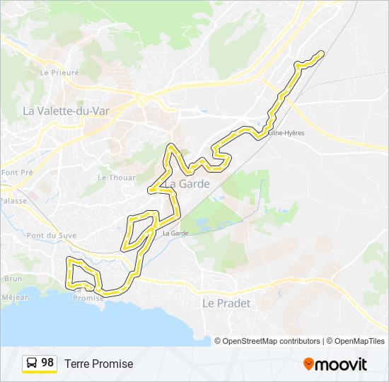 Mapa de 98 de autobús