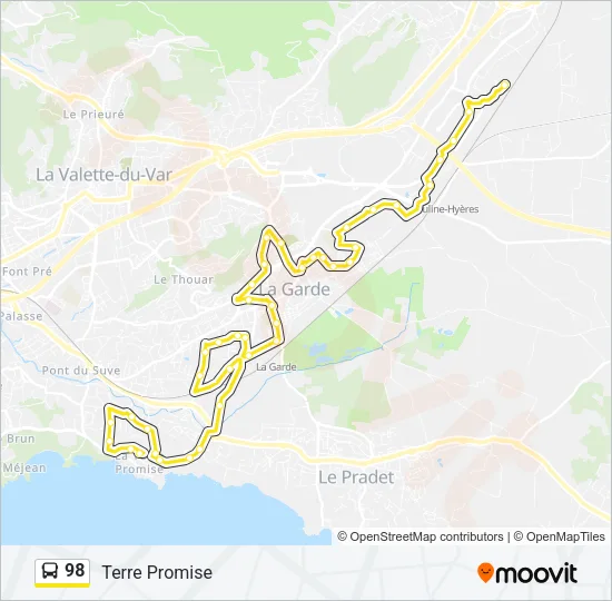 98 Bus Line Map