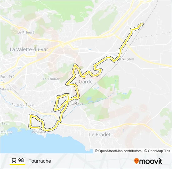 98 Bus Line Map