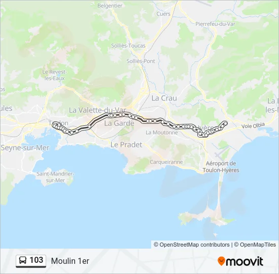103 Bus Line Map