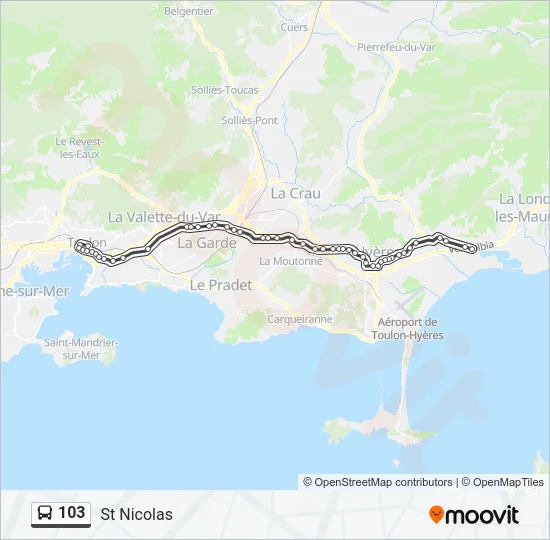 103 Bus Line Map