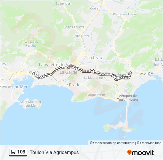 103 Bus Line Map