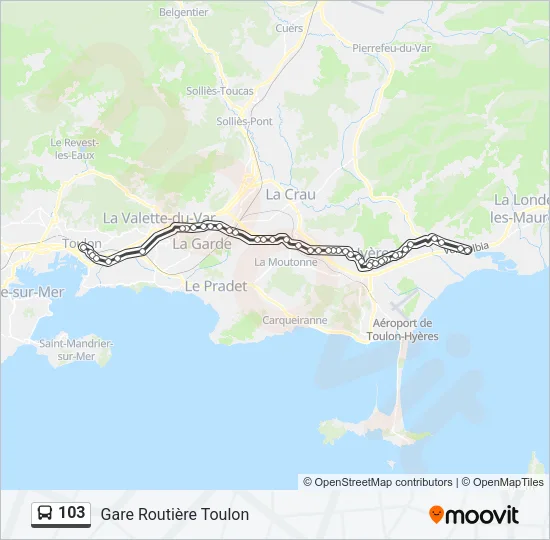 103 Bus Line Map