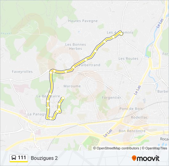 Plan de la ligne 111 de bus
