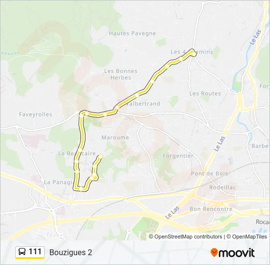 111 Bus Line Map