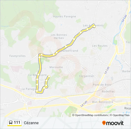 111 Bus Line Map
