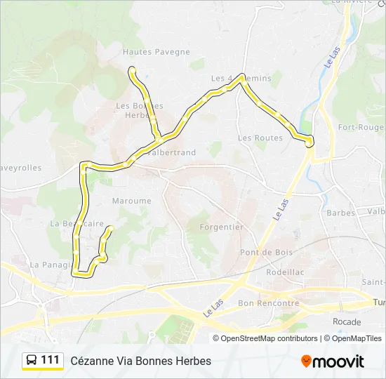 111 Bus Line Map