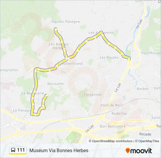 111 Bus Line Map