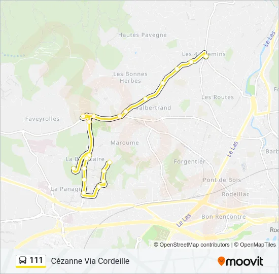 111 Bus Line Map