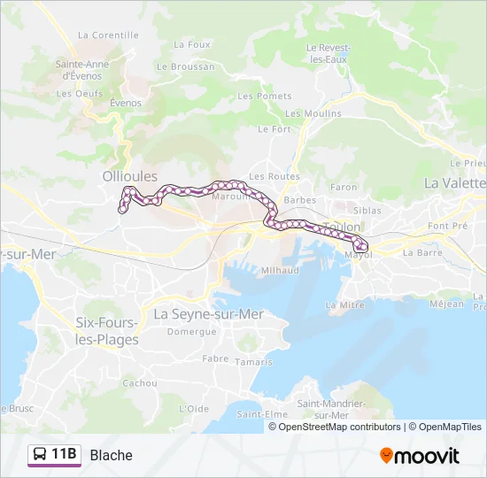 11B Bus Line Map