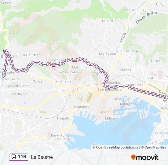 11B Bus Line Map
