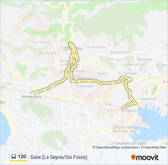 Plan de la ligne 120 de bus