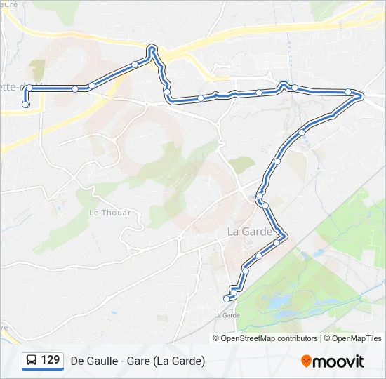 129 Bus Line Map