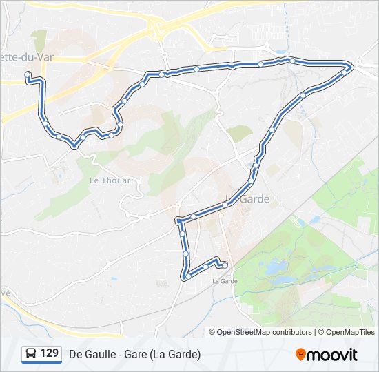 129 bus Line Map