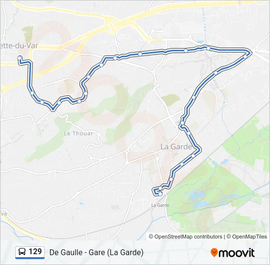 129 Bus Line Map