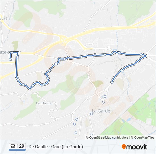 Mapa de 129 de autobús