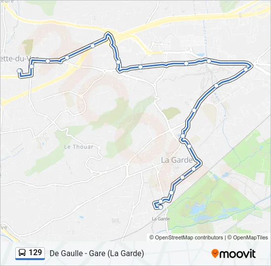 129 Bus Line Map