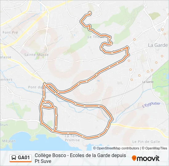 GA01 Bus Line Map