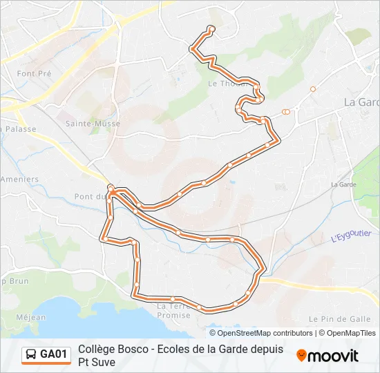 GA01 Bus Line Map