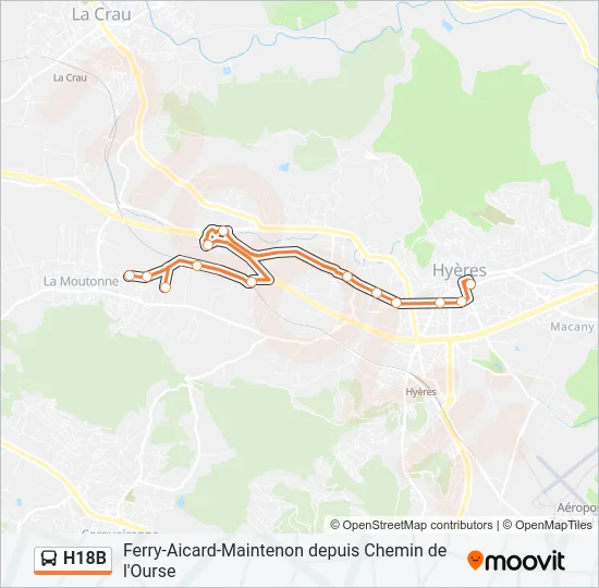 H18B Bus Line Map