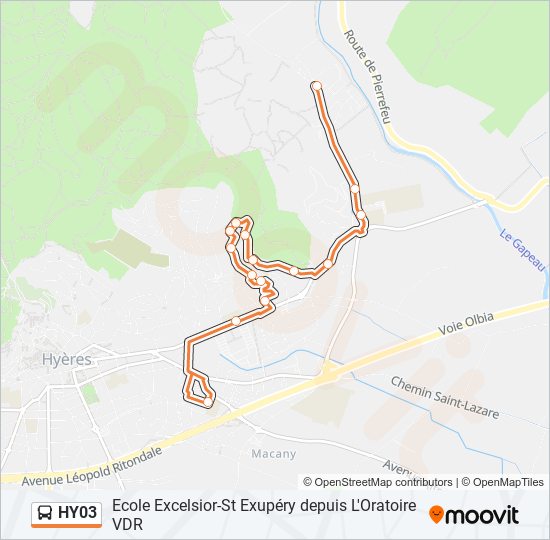 Mapa de HY03 de autobús