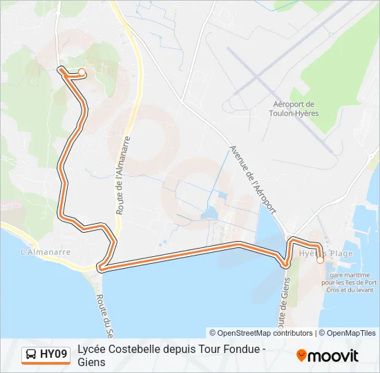 HY09 Bus Line Map
