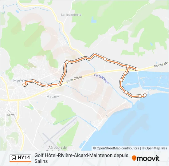 HY14 Bus Line Map