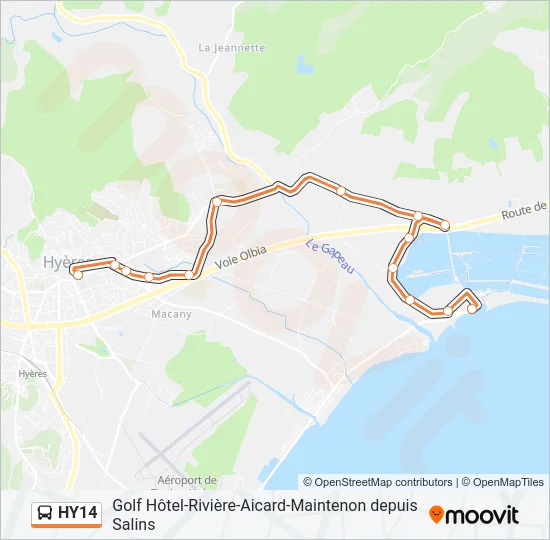 HY14 Bus Line Map