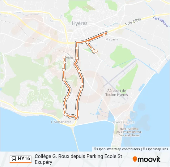 HY16 Bus Line Map
