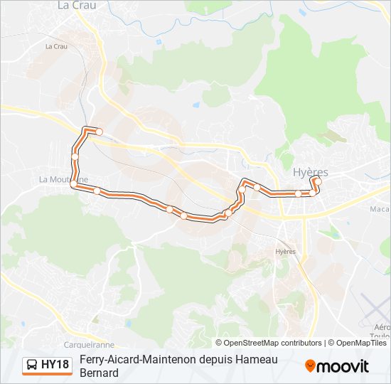 HY18 bus Line Map