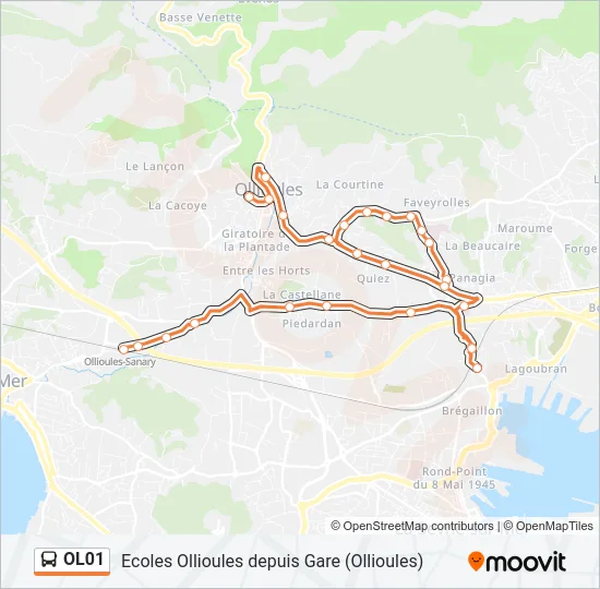 OL01 Bus Line Map