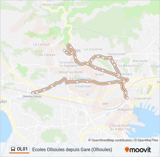 Mapa de OL01 de autobús