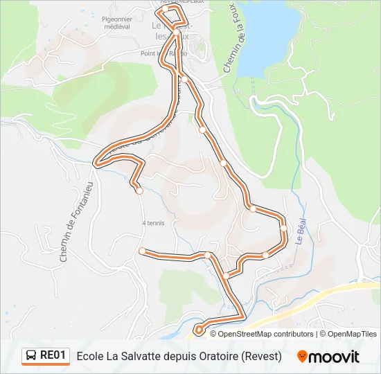 RE01 Bus Line Map