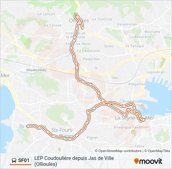 SF01 Bus Line Map