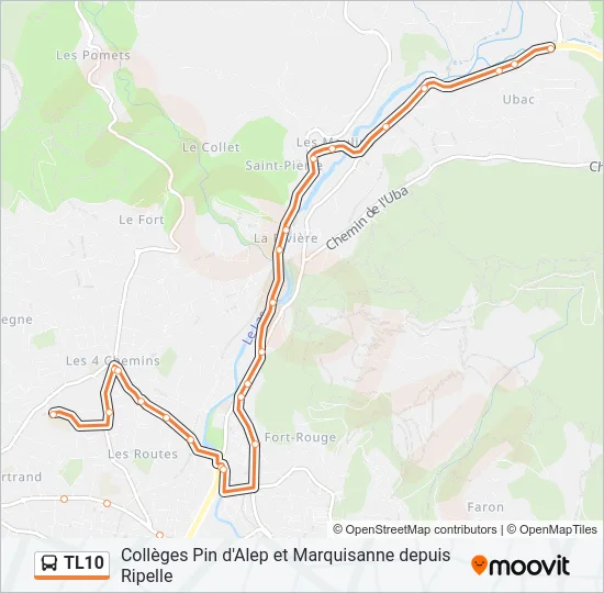 TL10 Bus Line Map