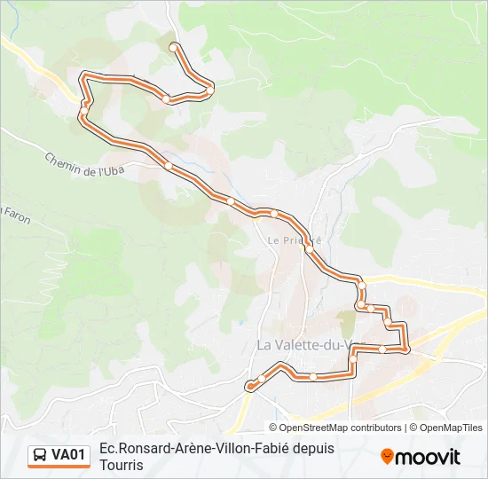 VA01 Bus Line Map