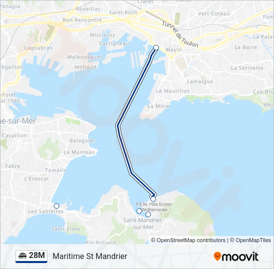 28M Ferry Line Map