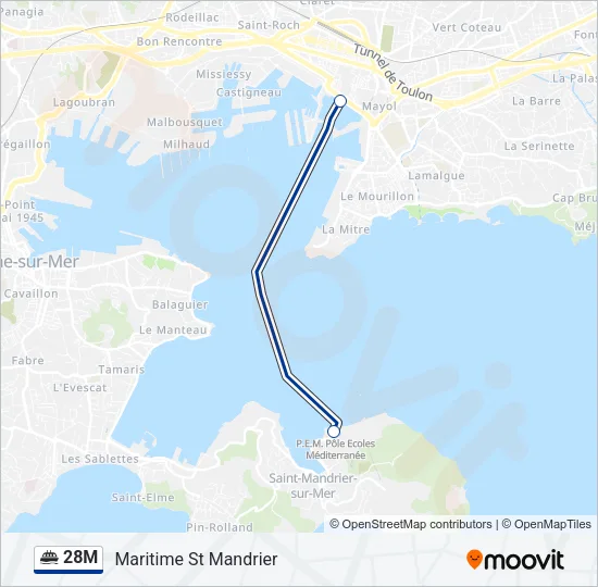 28M Ferry Line Map