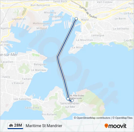 28M Ferry Line Map