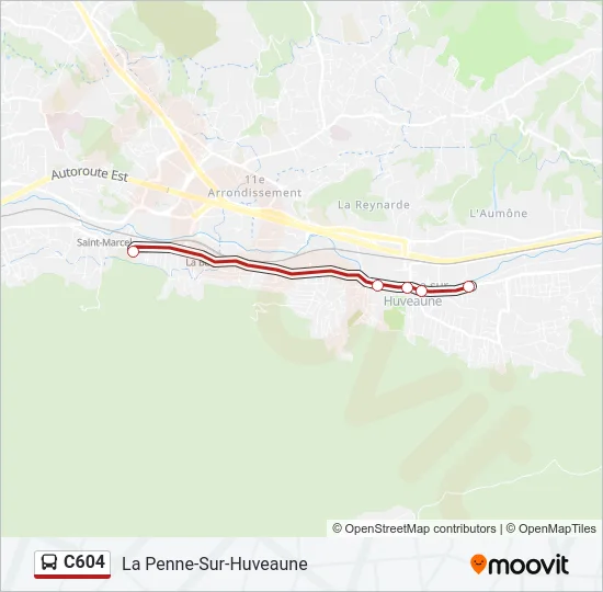 C604 Bus Line Map