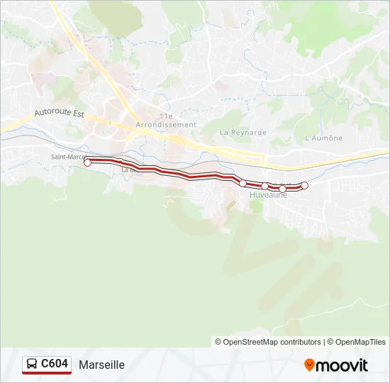 C604 Bus Line Map