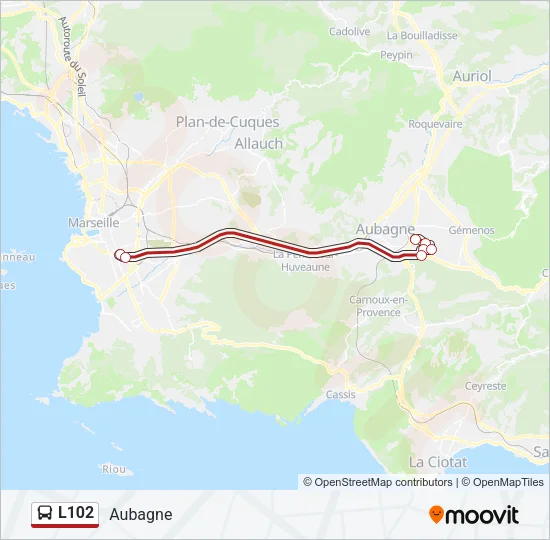 L102 Bus Line Map