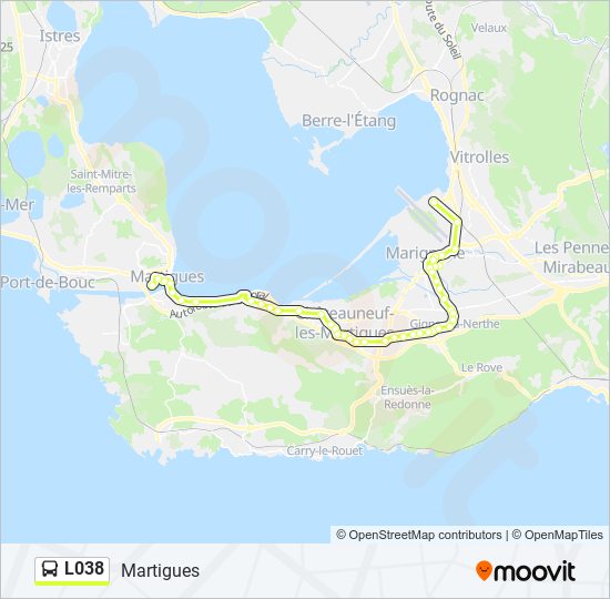 Mapa de L038 de autobús