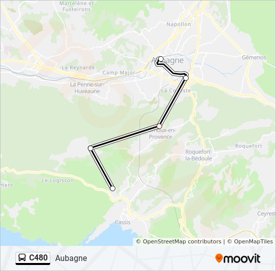 C480 bus Line Map